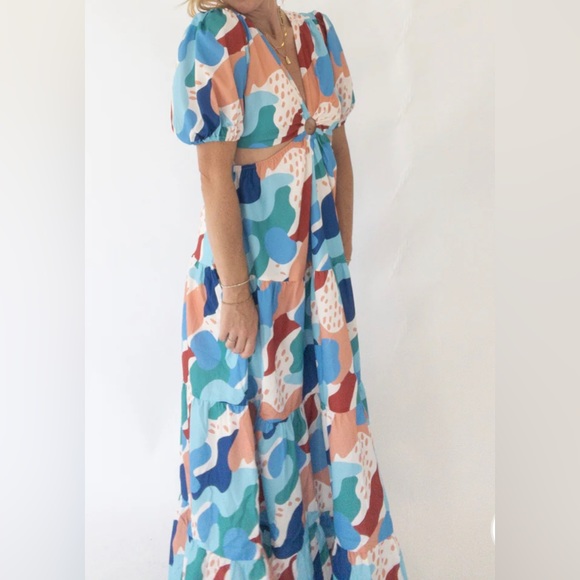 Morgan Maxi Dress Abstract Pattern - Picture 5 of 7